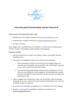 Instructies gebruik bestelmodule website Preferent KI