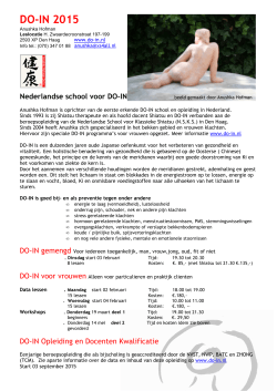 DO-IN 2015 - Nederlandse School voor Klassieke Shiatsu