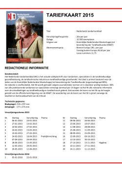 TARIEFKAART 2015 - Nederlands tandartsenblad