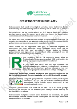 Fiche ge&euml;xpandeerde kurkplaten