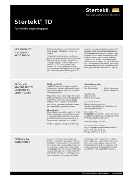 Stertekt TD Technische eigenschappen