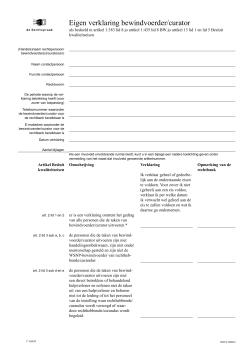 Eigen verklaring bewindvoerder curator