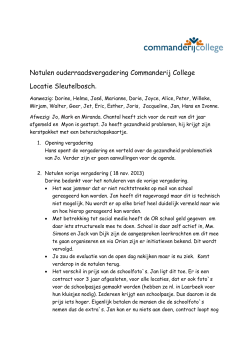 Notulen 14-01-2014 - Commanderij College