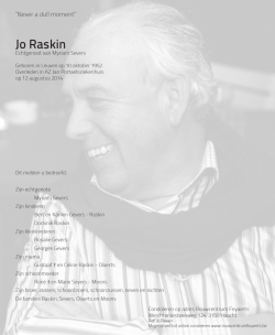 Jo Raskin - Rouwcentrum Feyaerts, Haacht
