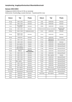 Jaarplanning JO 2014-2015