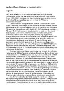 Jan Dani&euml;l Boeke. Middelaar in muzikale tradities
