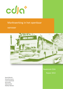 Raadsstuk Marktwerking in het openbaar vervoer
