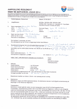 AANVULLEND REGLEMENT KNMV NK MOTOCROSS JEUGD 2014