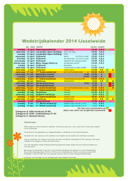 Wedstrijdkalender 2014 IJsselweide