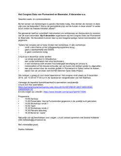 Het Congres Data van Purmerend en Beemster