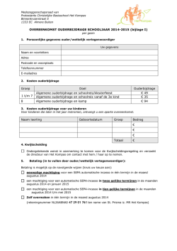 ouderbijdrage formulier 2014-2015