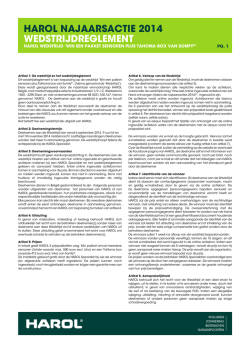 HAROL NAJAARSACTIE 2014 WEDSTRIJDREGLEMENT