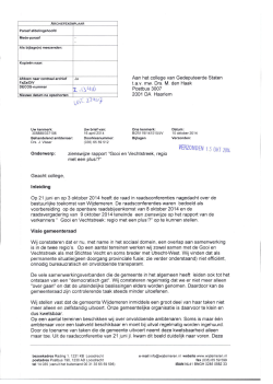 Lees de brief van de gemeenteraad aan de provincie van 13