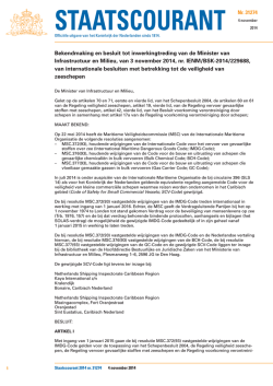 Inwerkingtreding internationale besluiten mbt de