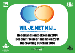 Nederlands ontdekken in 2014 Découvrir le