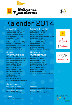 Kalender 2014 - Golf Vlaanderen