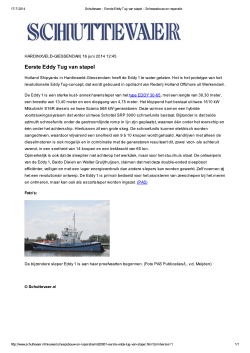 Eerste Eddy Tug van stapel
