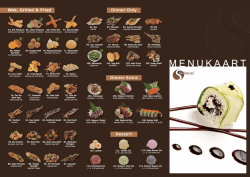 Menukaart - Shintori