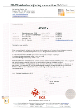 Eerland Certification B.V. ..ml Eerla nd