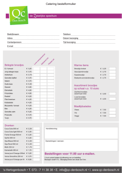 Download hier onze catering bestellijst