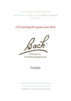 Original Bach flower remedies - prijslijst