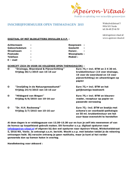 inschrijfformulier open themadagen 2015 - Apeiron