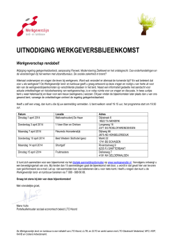 UITNODIGING WERKGEVERSBIJEENKOMST