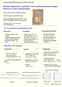 Handout bij NWD lezing van Aline Honingh: Operaties (een selectie