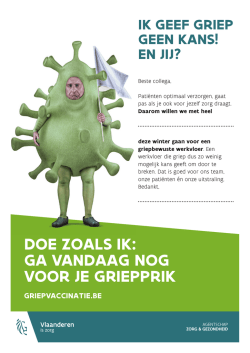 DOE ZOALS IK: GA VANDAAG NOG VOOR JE GRIEPPRIK