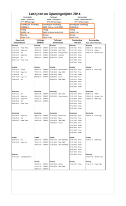 download lesrooster als pdf - Construction Fitnessclub Groningen