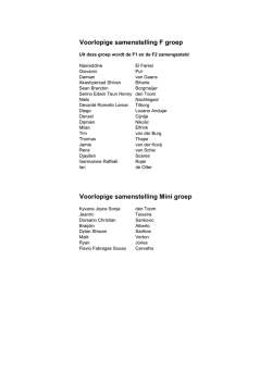 Indeling F en Mini