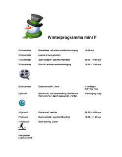 Winterprog Winterprogramma mini F amma mini F