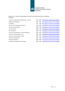 Indexen die niet beschikbaar zijn onder een Creative Commons