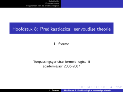 Hoofdstuk 8: Predikaatlogica: eenvoudige theorie