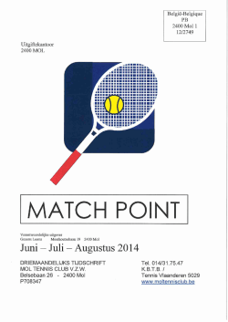 Clubblad juni/juli/augustus 2014