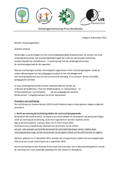 Inschrijvingsbeleid 2015-2016