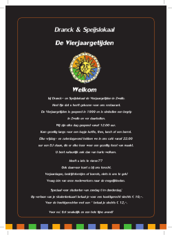 Dinerkaart - De Vier Jaargetijden