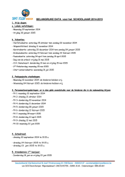 Jaarplanning 2014-2015 - Sint