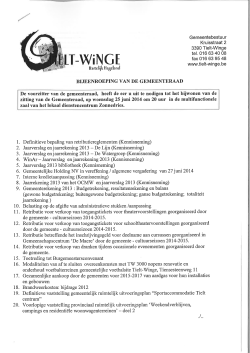 Agenda gemeenteraad van 25 juni 2014 - Open Vld Tielt