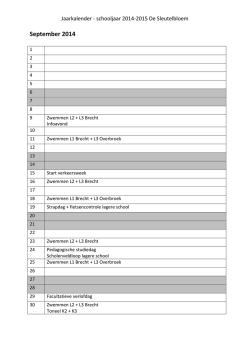Jaarkalender gbs De Sleutelbloem 2014-2015