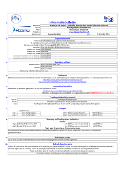 Informatiebulletin KL tevens LS NK ar senioren 2014