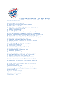 Electro World Wim van den Broek