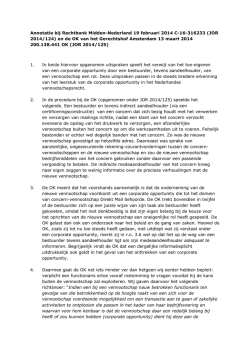 Annotatie bij JOR 2014/124-125 inz corporate opportunities
