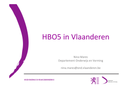 Presentatie Nina Mares, Departement Onderwijs en Vorming