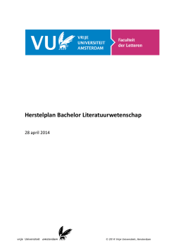 Herstelplan Bachelor Literatuurwetenschap