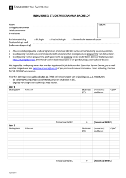 INDIVIDUEEL STUDIEPROGRAMMA BACHELOR