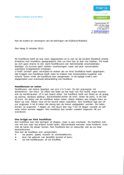 Info over hoofdluizen en neten - oktober 2014