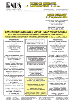 Inschrijfformulier Safari Toerrally 2014