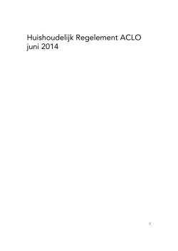 Huishoudelijk Reglement (HR) juni 2014