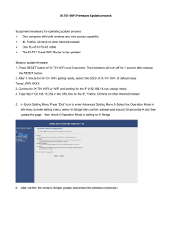 IX-T01 WiFi Firmware Update process Equipment